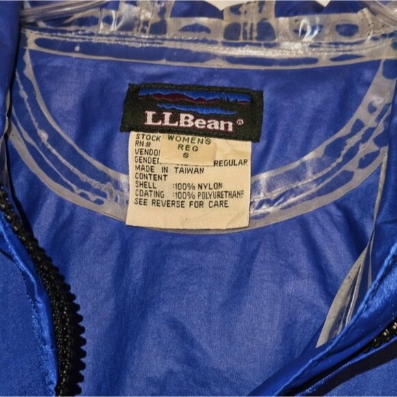 L.L. Bean Women's Hooded Rain Slicker Jacket,  Bright Blue, Sz S - Picture 10 of 10